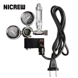 NICREW Aquarium CO2 Regulator with Check Valve Bubble Counter Magnetic Solenoid Valve Aquarium CO2 Pressure-reducing Valve